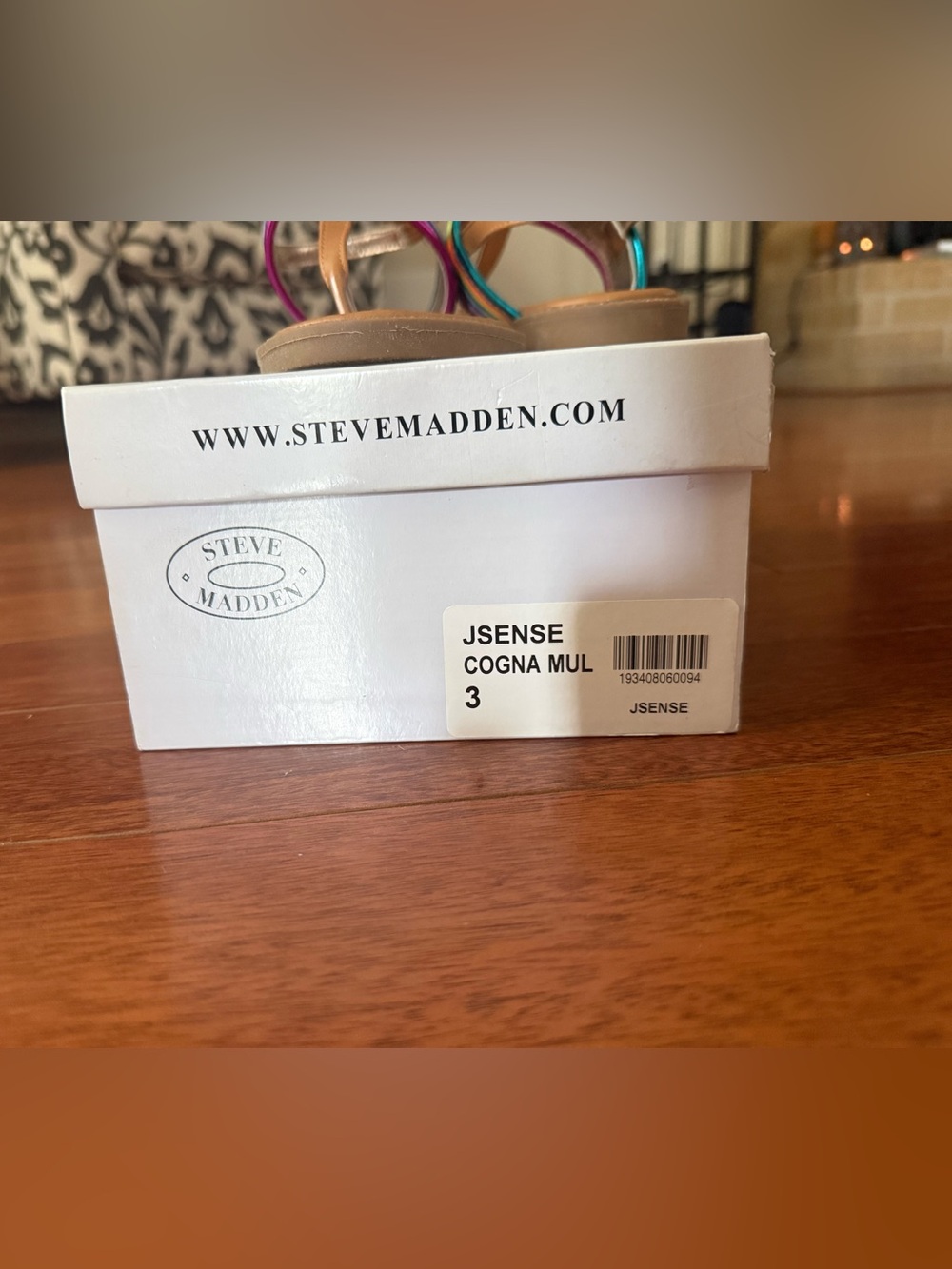 Steve Madden Multicolor Metallic Strap Sandals - Tan Footbed - Picture 2 of 4